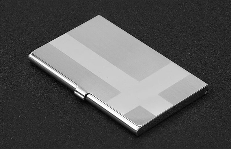 Stainless Steel Business Credit Card Holder Men Women Metallic ID Card Holder Protable Rfid Wallet Porte Carte Blocking Case: cross