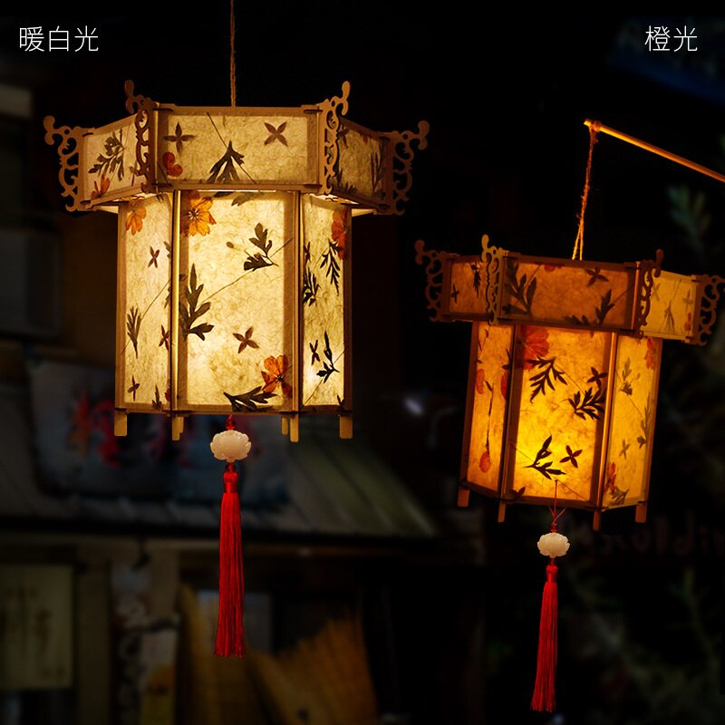 DIY chiński latarnia pałac w stylu Retro przenośny kwiat światła lampy Party świecące latarnie na Mid-Autumn Festival prezent