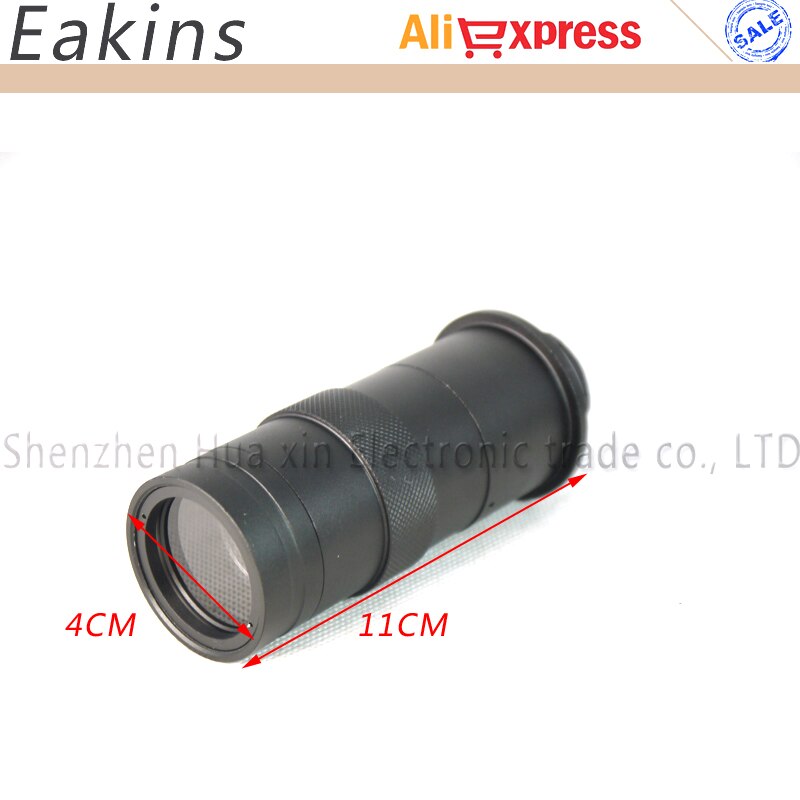 Industrie Mikroskop Kamera C-mount Objektiv Glas 8X-100X Vergrößerung Einstellbar 25mm Zoom Okular Lupe