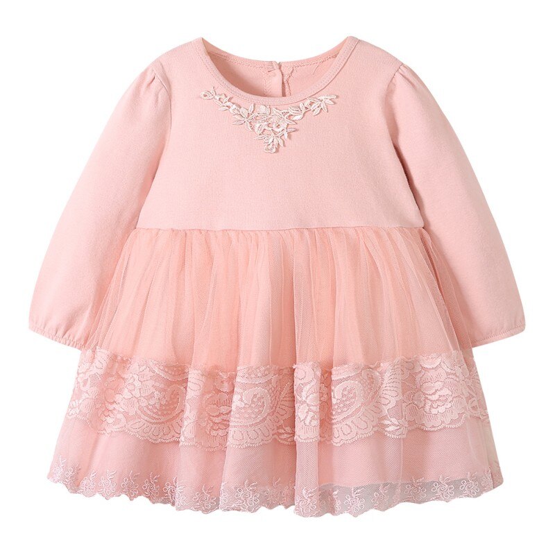 Cute Pretty Toddler Baby Girls Dress Long Sleeve Girls Lace Party Prom Tulle Dress Princess Baby Dresses