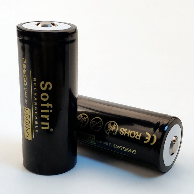 Sofirn 26650 Batterij 5500 mAh 3.7 V Oplaadbare Batterijen Hoge Capaciteit Lithium Batterij Li-Ion Batterijen Top Knop
