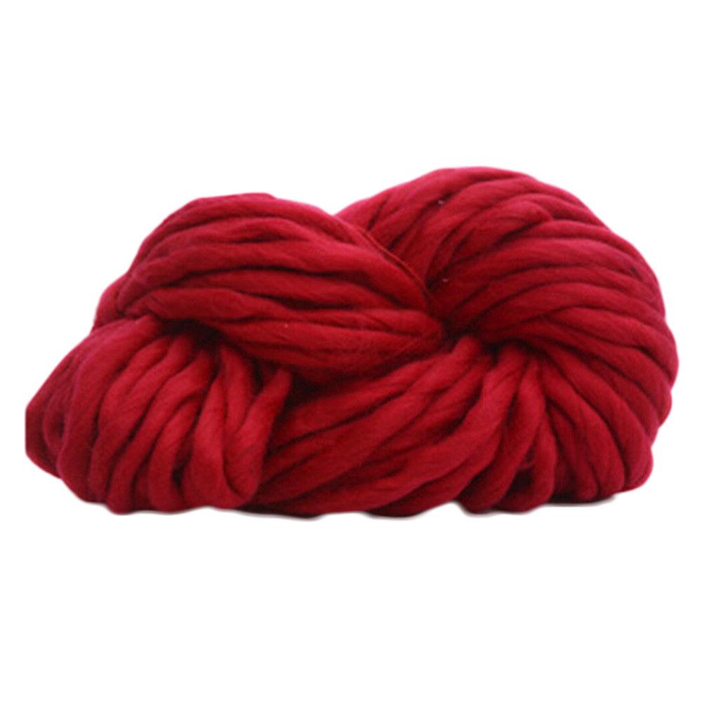 250G Diy Chunky Wollen Garen Ijsland Omvangrijk Breiwol Handgemaakte Comfortabele: two red