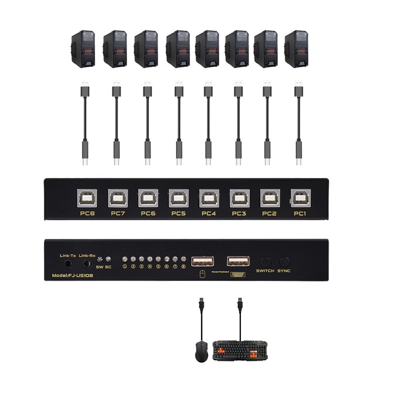 USB Synchronizer Kvm Switch 8 ports Synchron Controller eine reihe von keyboard/Mouse Control 8 PC