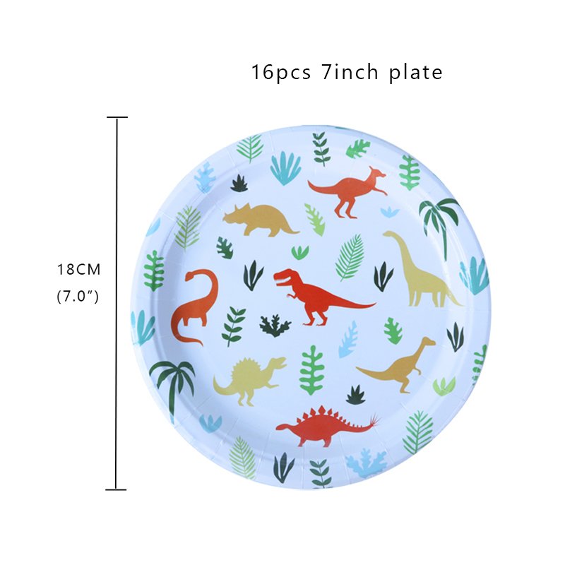 Dinosaur Disposable Tableware Dino birthday Party Decoration paper Napkin Plate Cup Kids Boy Jungle Safari Party Baby Shower: light yellow