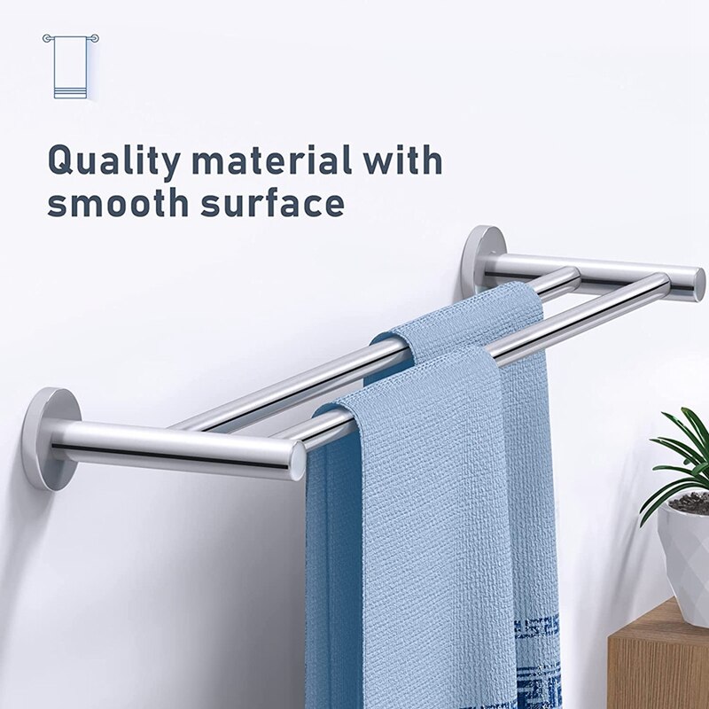 JFBL Double Towel Bar Rack Wall Mounted Towel Rod For Bathroom, Long Large Modern Towel Holder, Stainless Steel