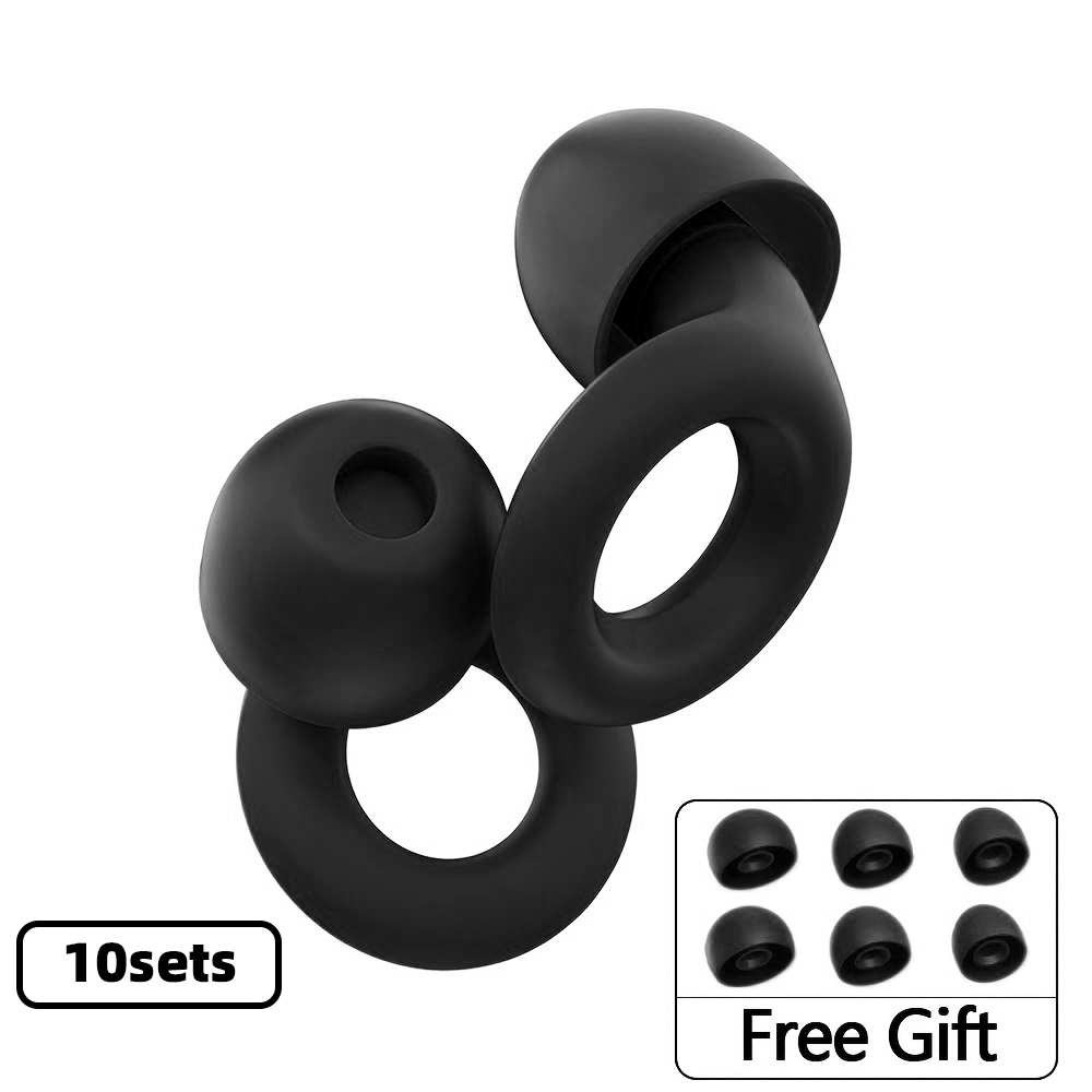 Tapones para los oídos HUAK-Protección auditiva de silicona de alta fidelidad para conciertos Reducción de ruido Dormir, Tapones para los oídos para nadar-Accesorios adicionales incluida: Marrón