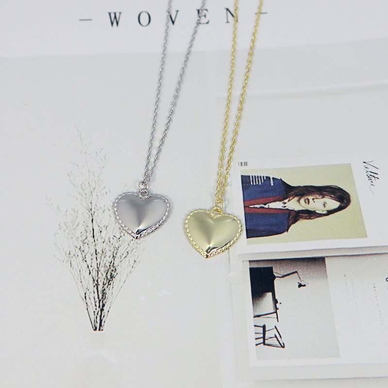 Silvology 925 Sterling Silver Glossy Heart Necklace Advanced Minimalist Pendant Necklace for Women Fashionable Jewelry