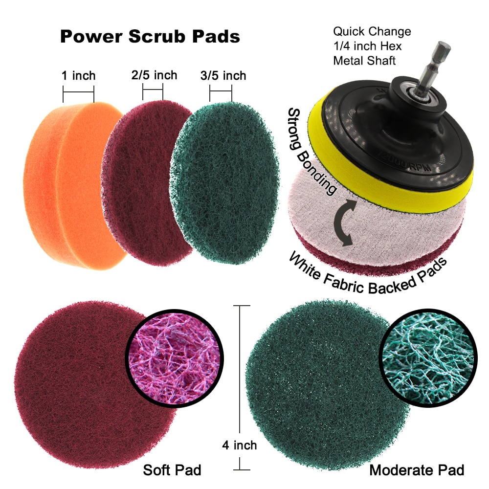 10Pcs Elektrische Boor Borstel Set Badkamer Oppervlakken Bad Tegel Auto Wielen En Grout Alle Purpose Power Scrubber Cleaning Kit