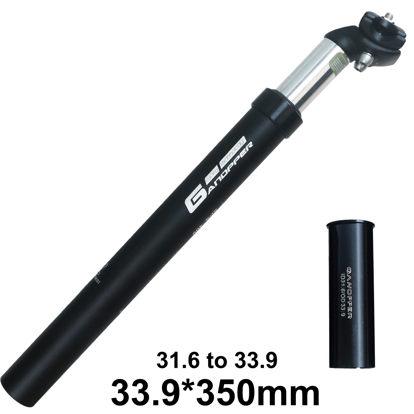 27,2 30,9 31,6 33,9 Rennrad Suspension Dämpfung Sattelstütze MTB stoßdämpfer Fahrrad Sattelstütze Shockstop Rohr mit Adapter Shim: Black Head 33.9