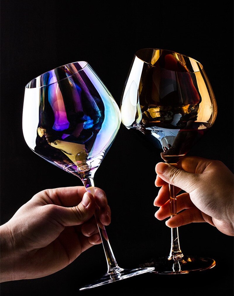 Verres en biseau en cristal Transparent, verres colorés, Style nordique Ins, changement de couleur, tasse à vin