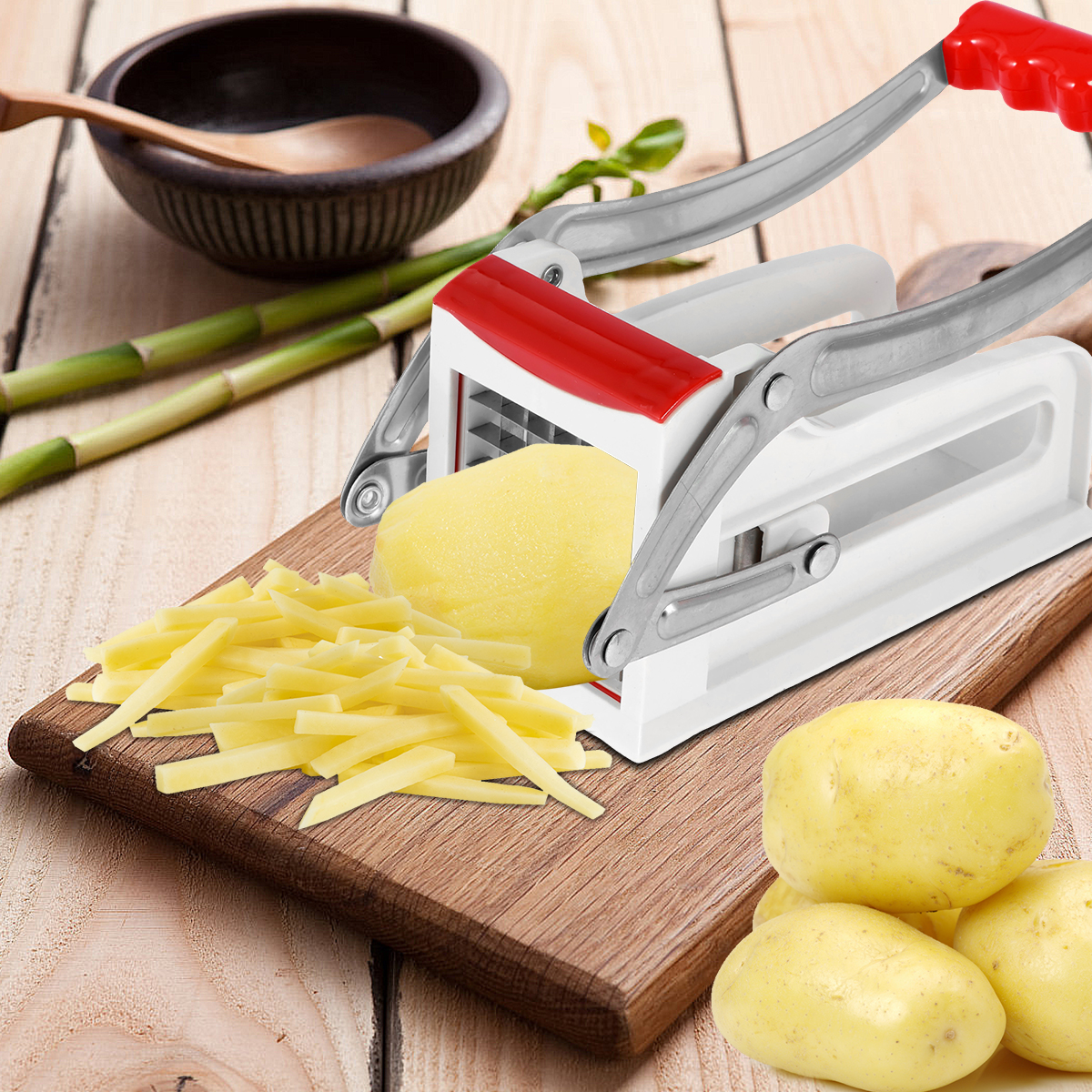 Franse Fry Cutter Multifunctionele Groente Fruit Chipper Rvs Aardappel Chipper Met 25/49 Gaten Messen Keuken Gereedschap