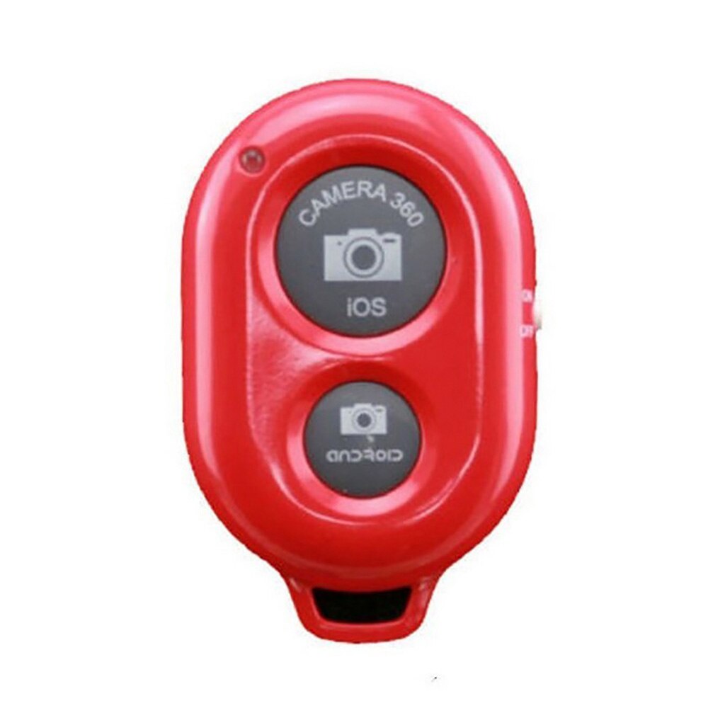 Wireless Bluetooth-compatible Remote Control Button Self-Timer Stick Shutter Release Camera Remote Controller: Red