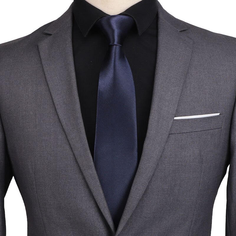 Corbata de boda de retales a rayas para hombre, corbata clásica de 7,5 cm de ancho, corbata azul a cuadros, para negocios: Azul cielo