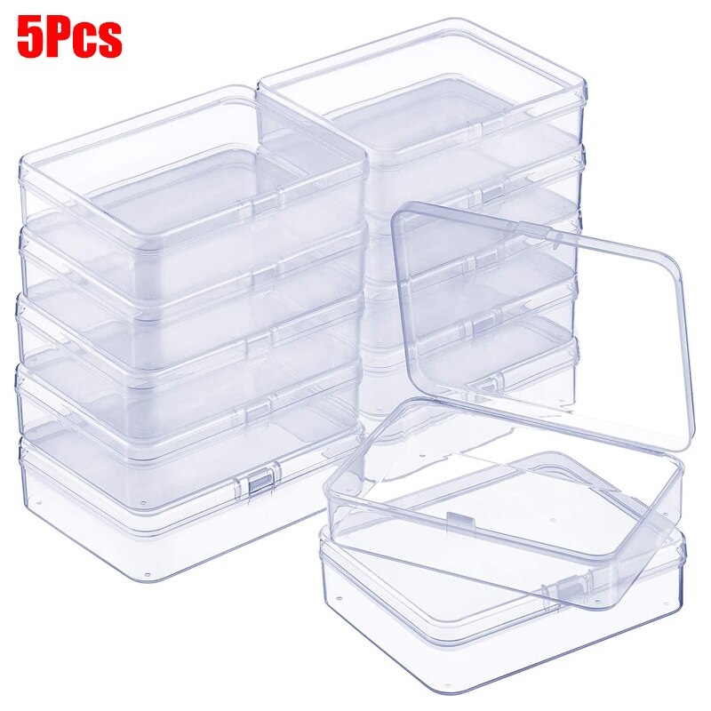 Mini Storage Box Clear Lidded Small Plastic Box For Trifles Parts Tools Storage Box Jewelry Display Case Beads Container