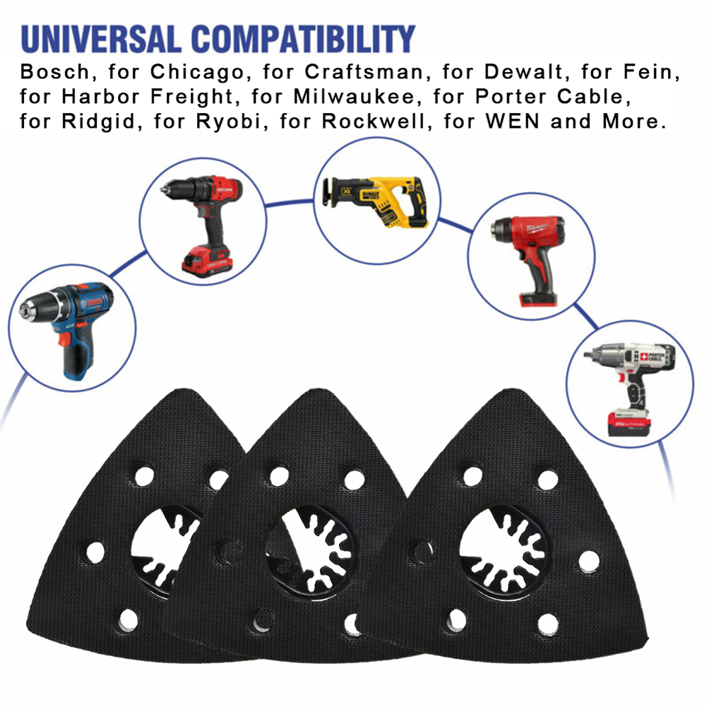 Almohadilla de lijado Triangular de 80mm/90mm/93mm, papel de lija con gancho, herramientas eléctricas oscilantes de liberación rápida para pulir madera y Metal, 1/3/4 unidades