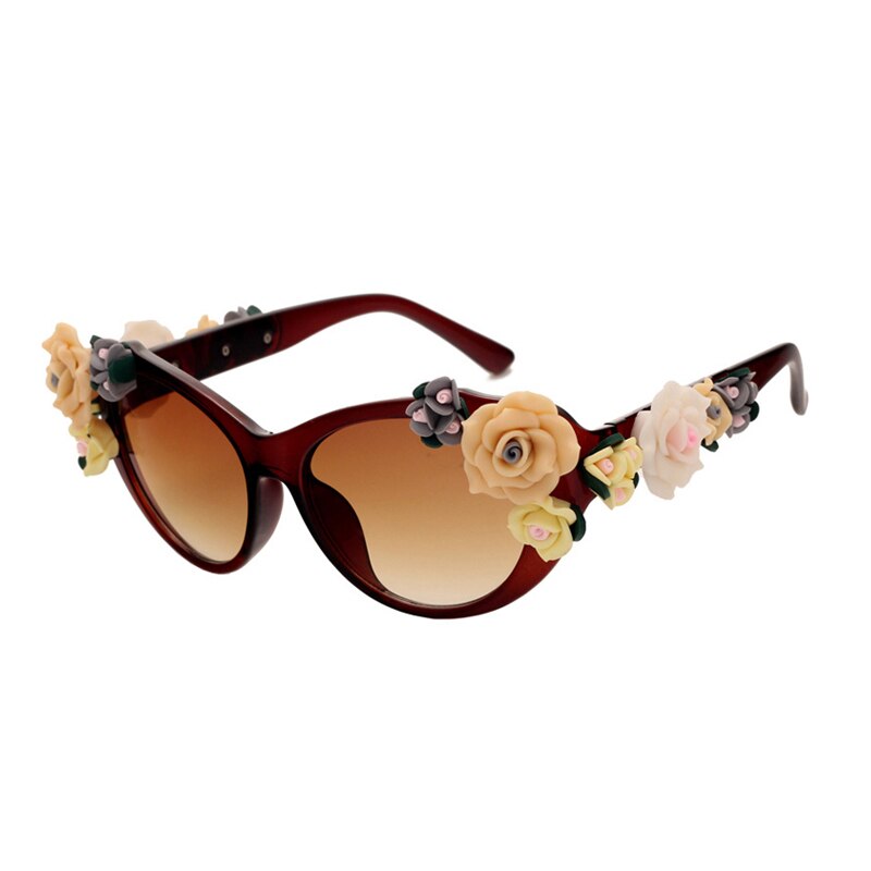 Charmerende flower cat eye solbriller kvinder oculos vintage cat eye briller mærke herre briller nuancer  uv400 o259