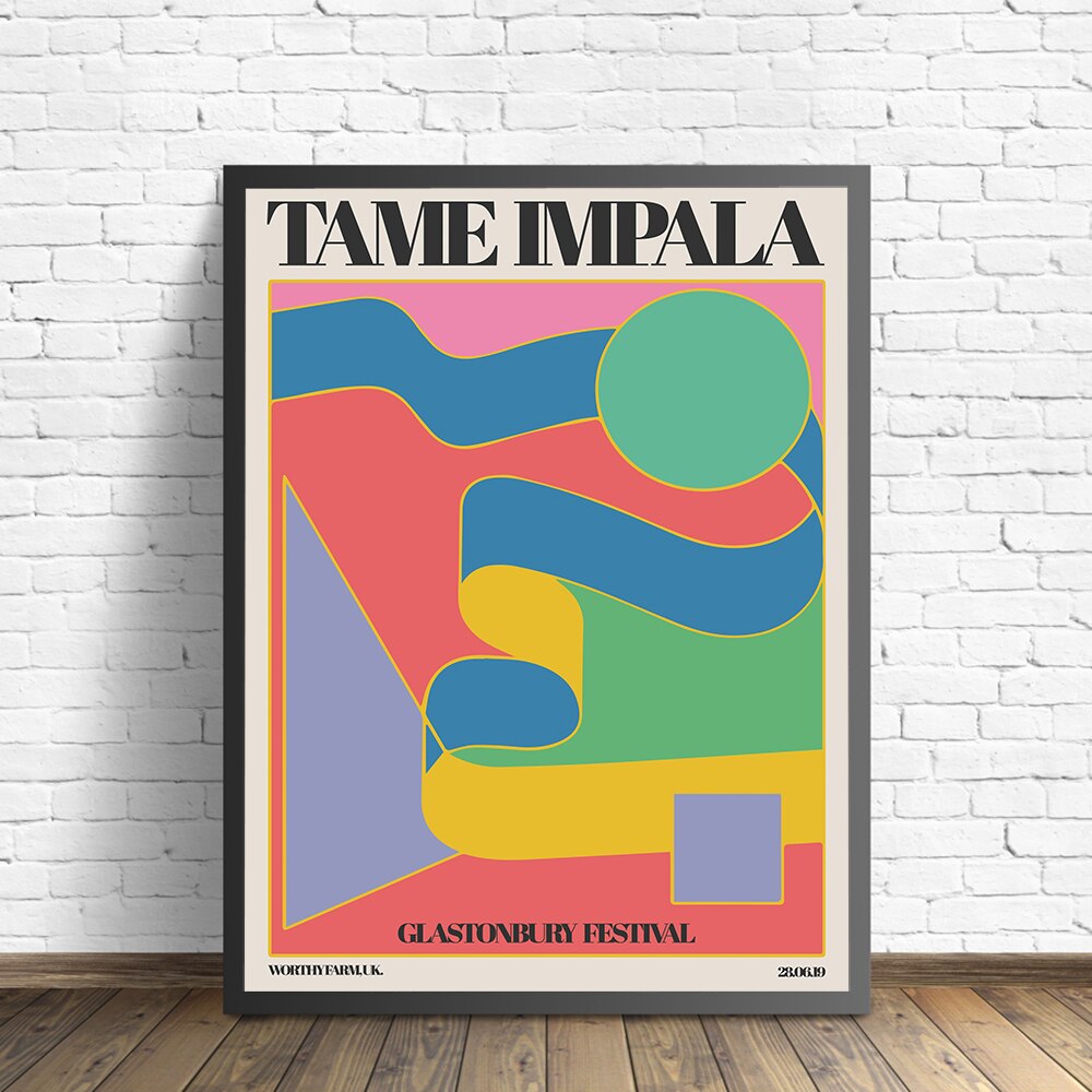Tame Impala Op Glastonbury Gig Poster Vintage Schilderen Retro Muur Foto 'S Voor Woonkamer Home Decor No Frame