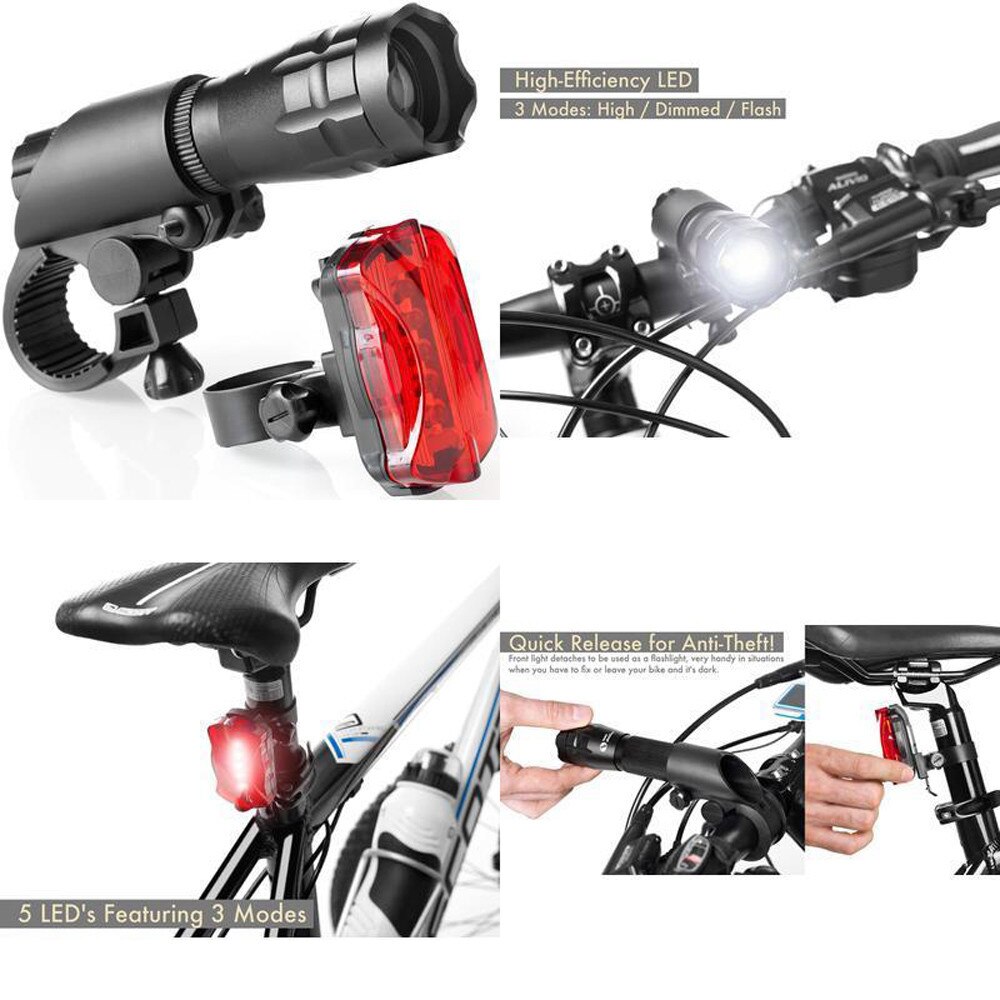 Fiets Licht Super Heldere Led Verlichting Koplamp Tailligh Voor En Achter Cyclus Verlichting Fietsverlichting Sales 1.02 #40