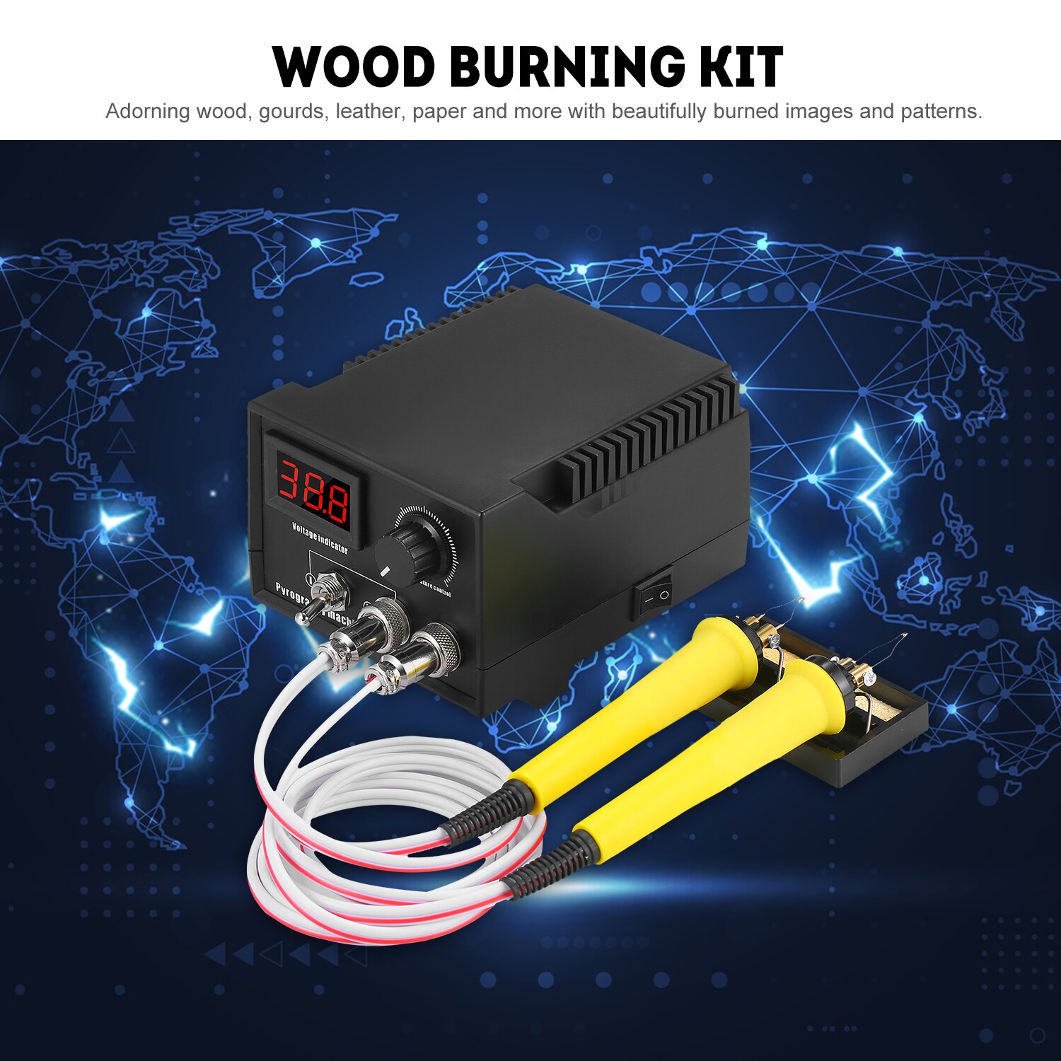 60W 220V 29 pièces brûleur à bois trousse à outils réglable 0 ℃-800 ℃ affichage numérique pyrogravure sur bois stylo Machine fer ensemble