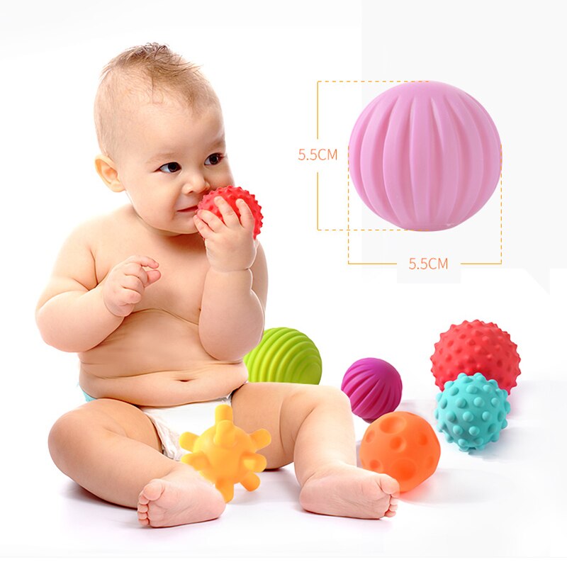 6 Balles Sensorielle Texturées Pour Bébé - Jouet D'Éveil En PVC Doux - Dès 6 Mois