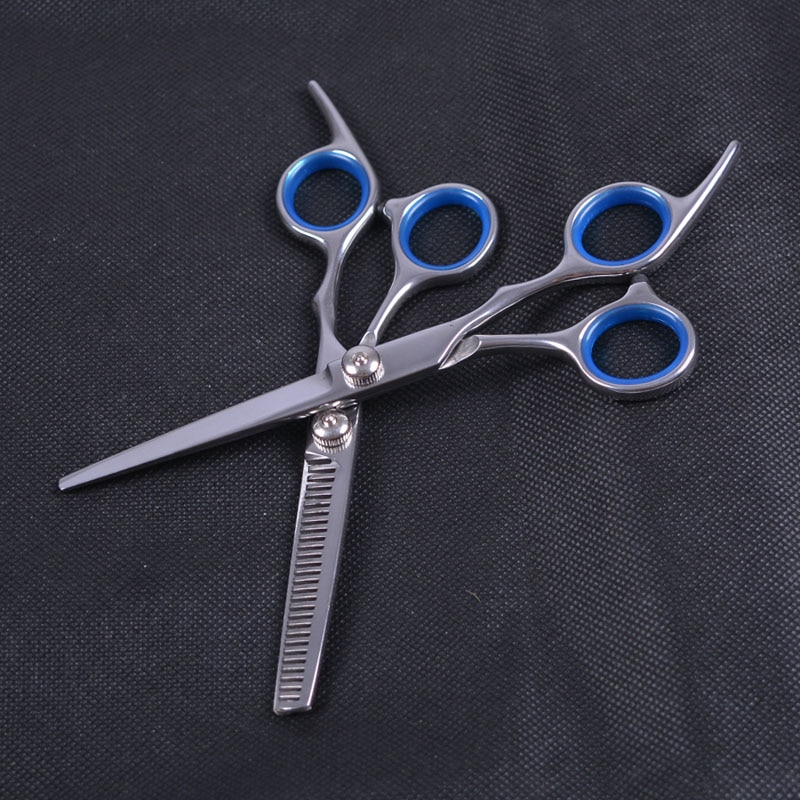 6 Inch Cutting Thinning Styling Tool Hair Scissors Stainless Steel Salon Hairdressing Shears Regular Flat Teeth Blades