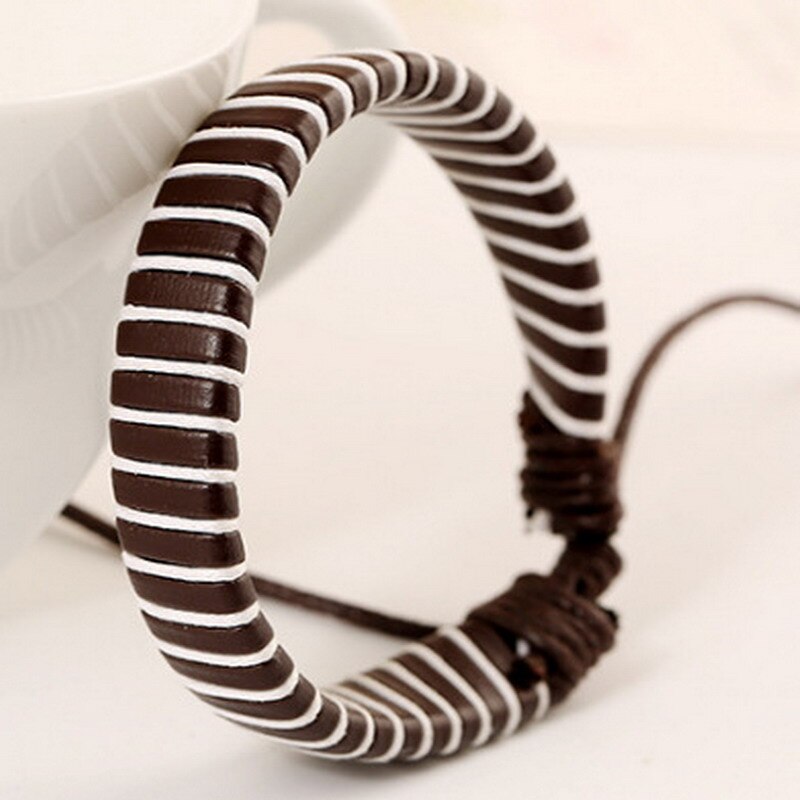 Gute Preis! Frauen Männer Armbänder Reine Hand Weben Leder Armband Einstellbar Armband Männer Schmuck: B017062