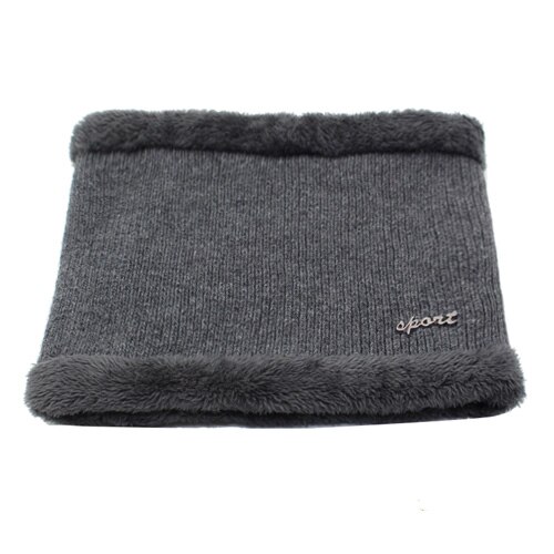 AETRUE Winter Männer Schal Ring Gestrickte Schals Für Männer Frauen Nacken Snood Kette Verdickt Wolle Kragen Warme Weiche Schals: grau