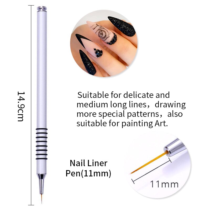 Geboren Pretty Nail Brush Nail Art Liner Voor Uv Gel Extension Bloem Tekening Schilderen Art Pen Manicuring Nail Art Tool diy: 06