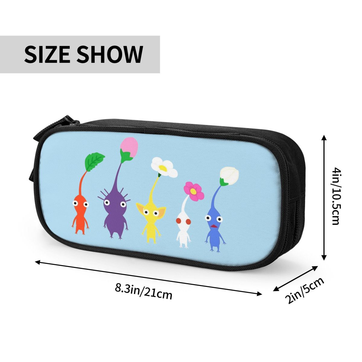 Cute Pikmin Pencil Case Pencilcases Pen Holder for Student Big Capacity Bags Office Zipper Stationery
