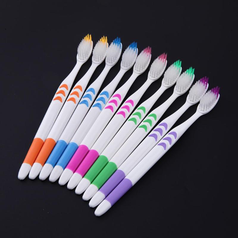 10pcs Double Ultra Soft Toothbrush Bamboo Charcoal Nano Brush Dental Personal Care Teeth Brushes
