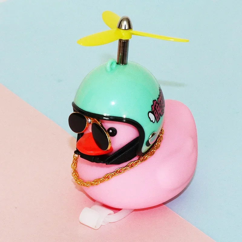 Timbre de bicicleta Daffy Pink Duck con casco, hélice, accesorios de goma para bicicleta, moto MTB, bocina de bicicleta para niños, luz de capitán de pato: Caqui oscuro