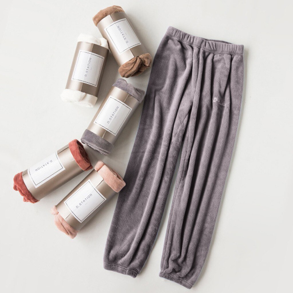 Ladies Sleeping Pants Pure Coral Velvet Household Trousers Variety Styles Sleep Bottoms Trousers Soft Pants Household Wear 926: B