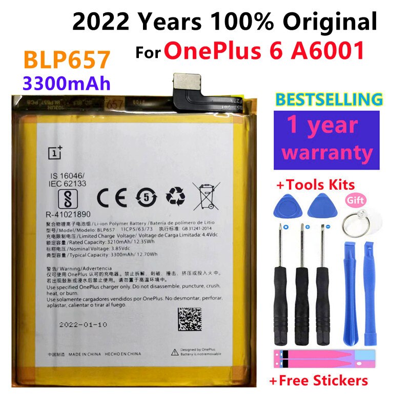 BATTERIE DE REMPLACEMENT NEUVE BLP657 POUR ONEPLUS 6
