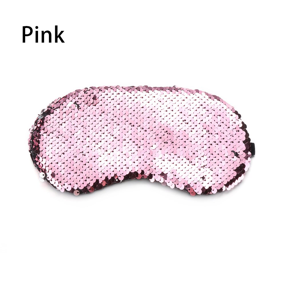 Mascarilla Reversible con lentejuelas mágicas y purpurina para los ojos, máscara de sirena para los ojos, parche para sombrear los ojos, funda acolchada suave, herramienta para el cuidado de la salud, relajación del sueño, 1 ud.: pink
