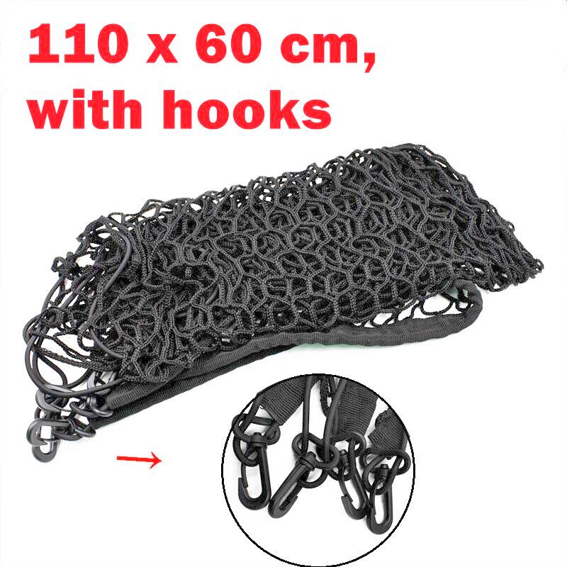 Reti per bagagliaio per auto 110x60 cm elastico in nylon resistente carico deposito bagagli organizzatore rete a rete con ganci per auto furgone Raccogliere SUV MPV