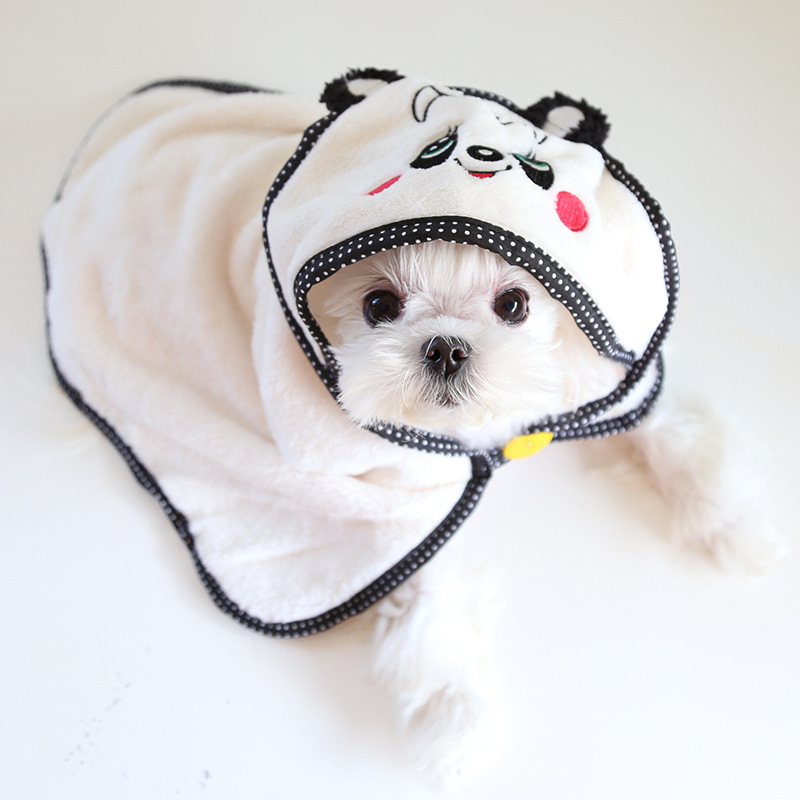 Mignon chien chat bain à capuche cape serviette peignoir pour animaux de compagnie doux polaire intérieur pyjamas Manta Mascotas Chihuahua Yorkshire couverture produits