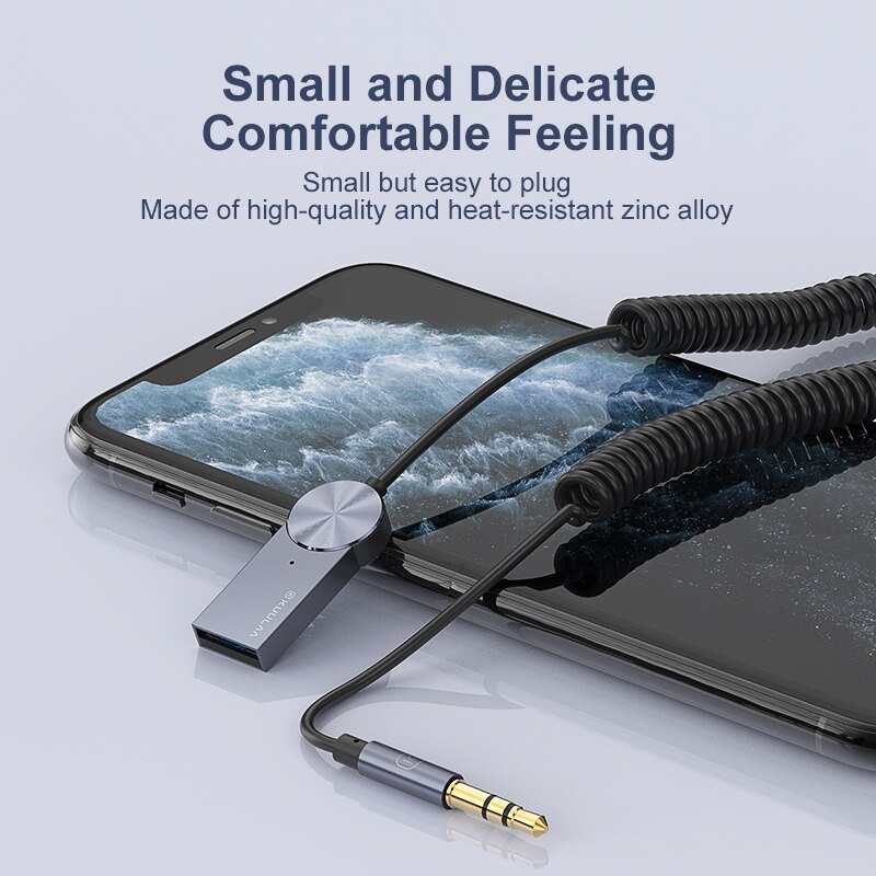 KUULAA Bluetooth Receiver 5.0 Adapter Hands-Free Car Kits AUX Audio 3.5mm Jack Music Wireless Receiver For Car BT Transmitter