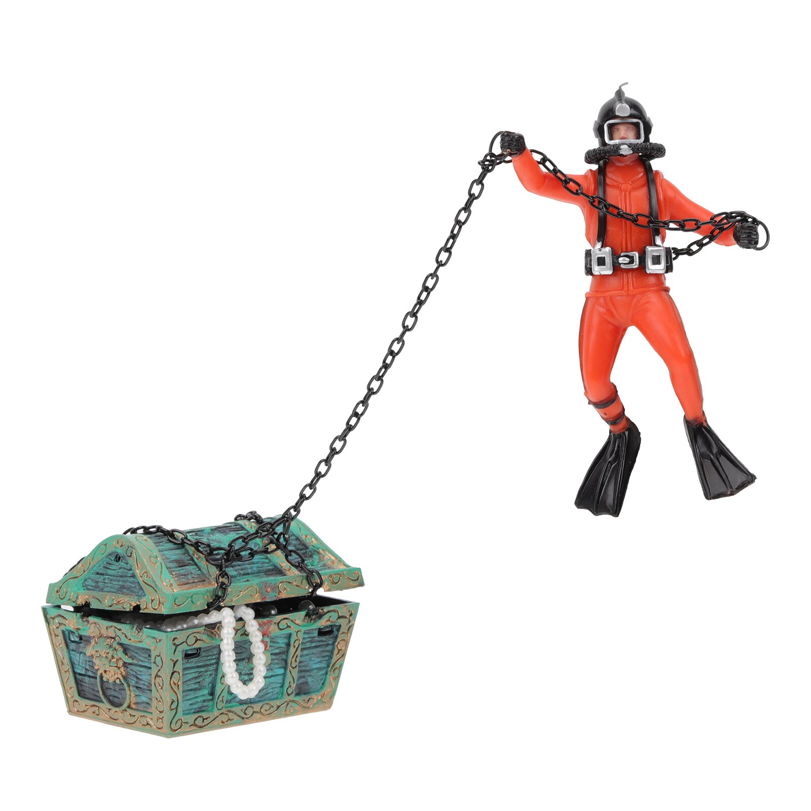 Unique Diver Modeling Fish Tank Adornment Aquarium Treasure Seeking Diver Decor: Default Title