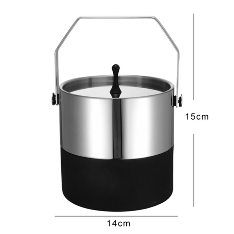 Stainless steel portable ice bucket with ice clip bar KTV beer red wine champagne ice bucket commercial ice bucket: 21
