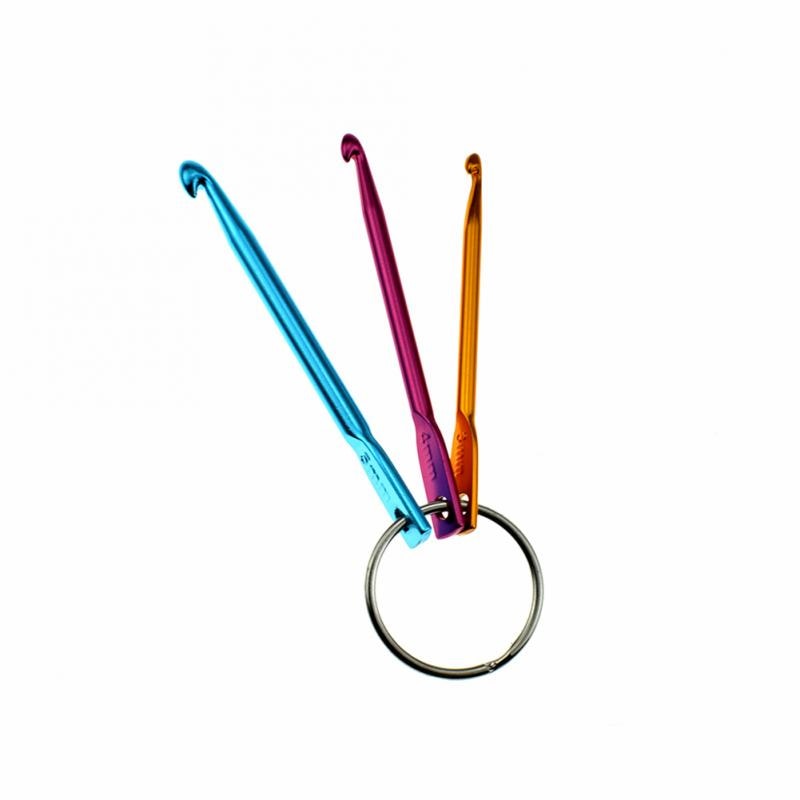 3 Maten In 1 Set Sleutelhanger Haken Diy Multicolour Ambachten Breinaalden Mini Aluminium Haaknaald Naalden Set