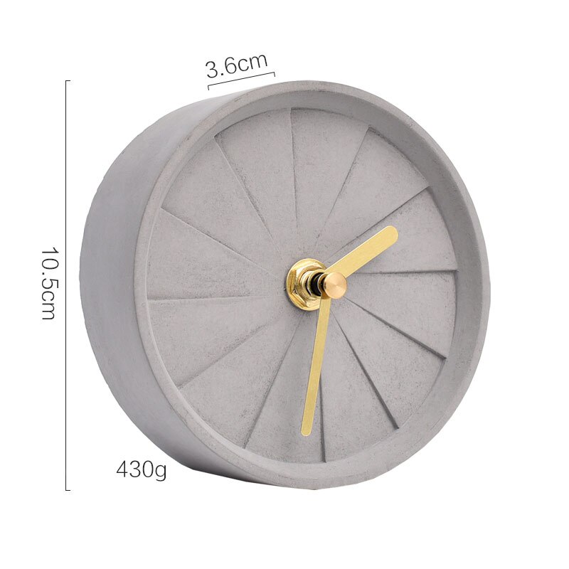 Nordisk stil boligindretning tilbehør vintage cement bord ur beton skrivebord ur 탁상 시계: 1 pc grå