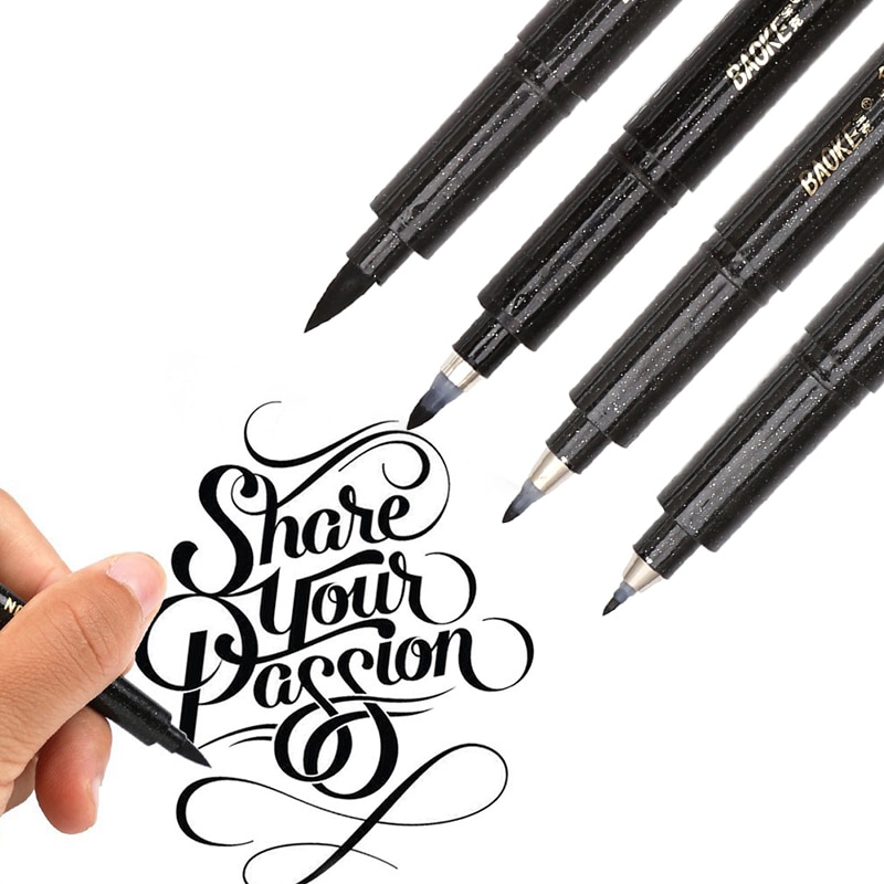 Kalligrafi pen hånd bogstavpenne pensel bogstaver penne tuscher refill sort blæk penne til skole tegning skrive kunst forsyninger