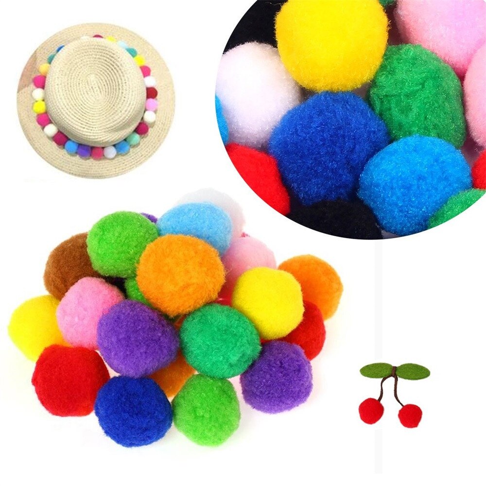 Caydo 100 Pieces 1 Inch Pom Poms for Hobby Supplies and DIY Crafts