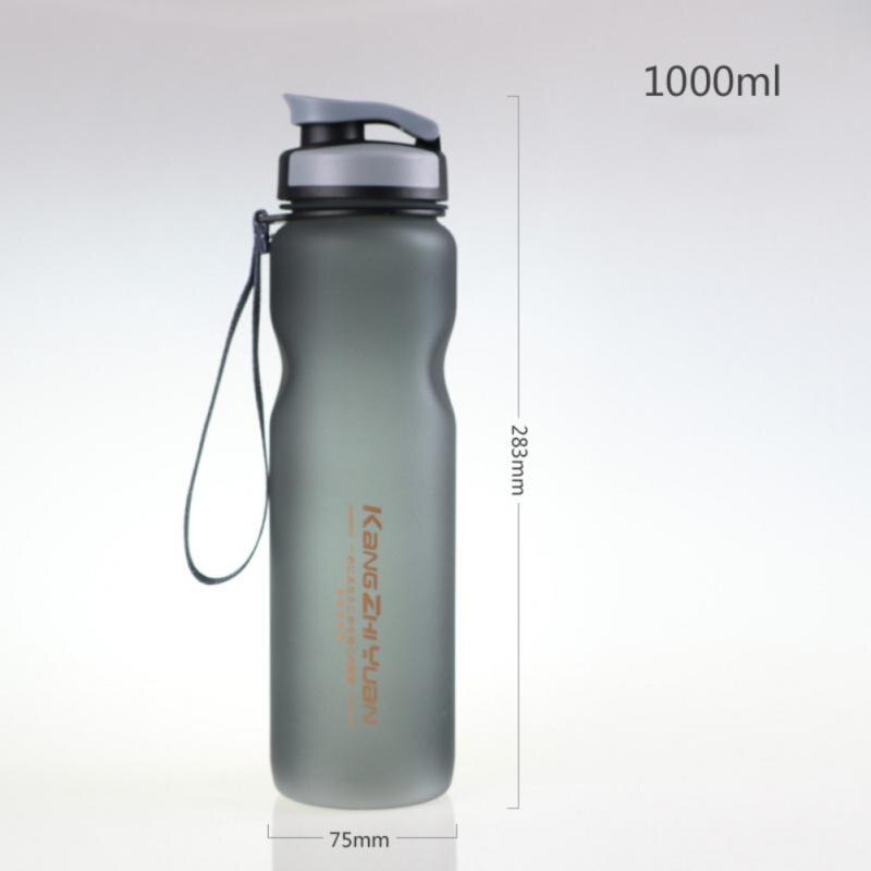 1L Explosion Sports Water Bottles Protein Shaker Outdoor Travel Portable Leakproof PC Protable Drink Bottle: Gray