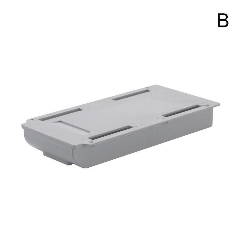 Skjult skuffe opbevaringsboks under skrivebordet bord pasta arrangør bord forsyninger brevpapir etui holder blyant selvklæbende makeu  q3 v 4: Grå lille