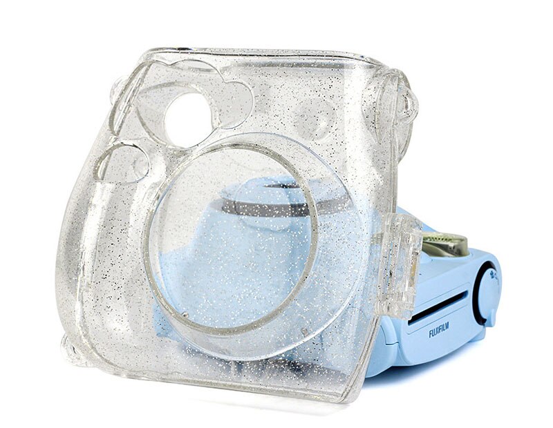Fujifilm Instax Mini 7s 7C Cámara de película instantánea funda transparente, cristal protector funda transparente bolsa con correa de hombro arcoíris: Shining Transparent