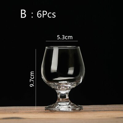 Cognac Brandy Glasstransparent Hoge Capaciteit Beker Rode Wijn Glas Scented Cup Pak Whisky Vodka Bar Restaurant Drinkbeker: B-6Pcs