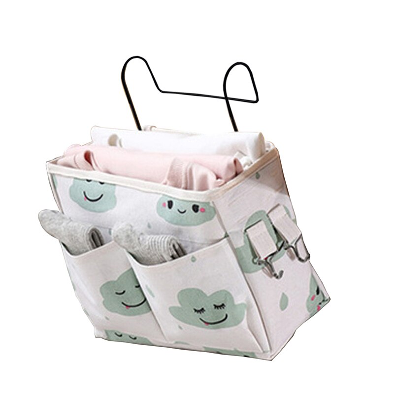 Bedside Hanging Organizer Pocket Storage Bag Wardrobe organizer Canvas Bedroom Bathroom Magazine tote Storage Organizador Pouch: P
