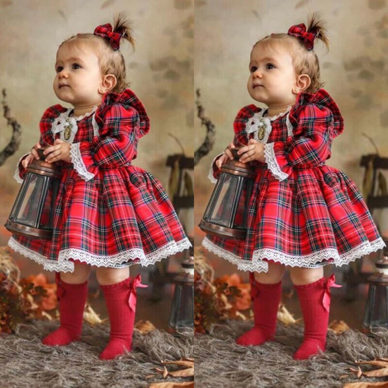 Uk toddler kid baby piger julekjole xmas festfest prinsesse tutu kjole