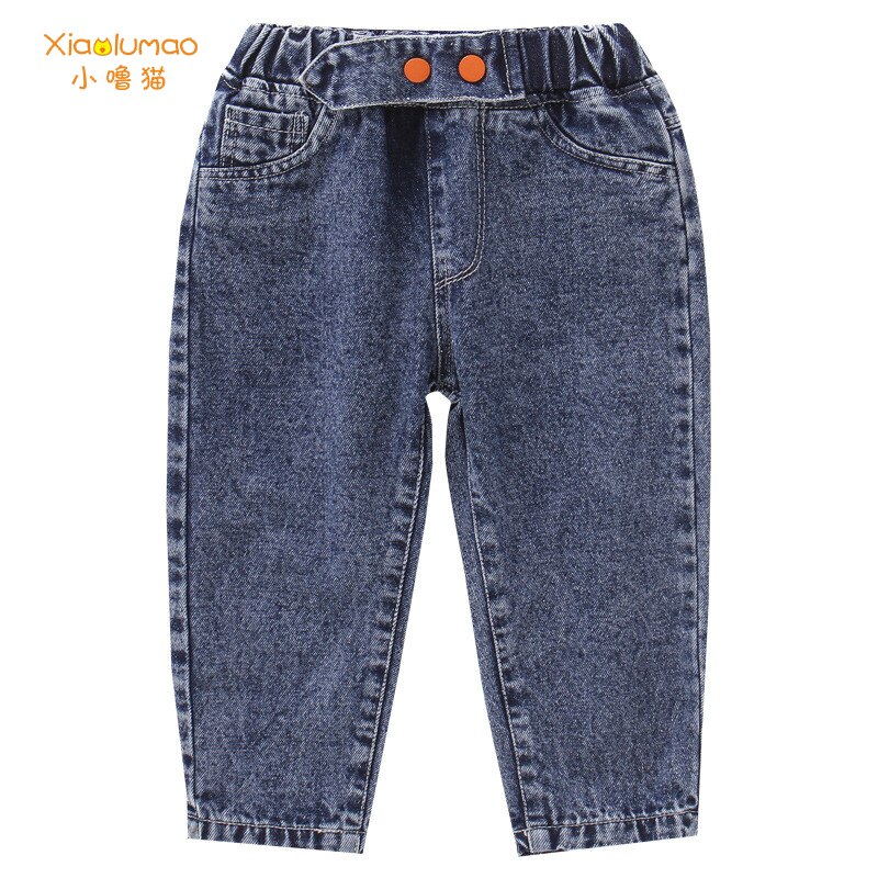 Poikavauva farkut syksy talvi puuvilla denim housut tytöille rennot suorat housut 3-8t lapselle puhdasväriset farkut